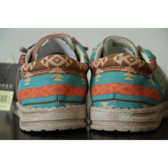 Roper Big Girls 3 Hang Loose Southwest Slip On Tribal Slipper Aztec Print - Picture 7 of 8